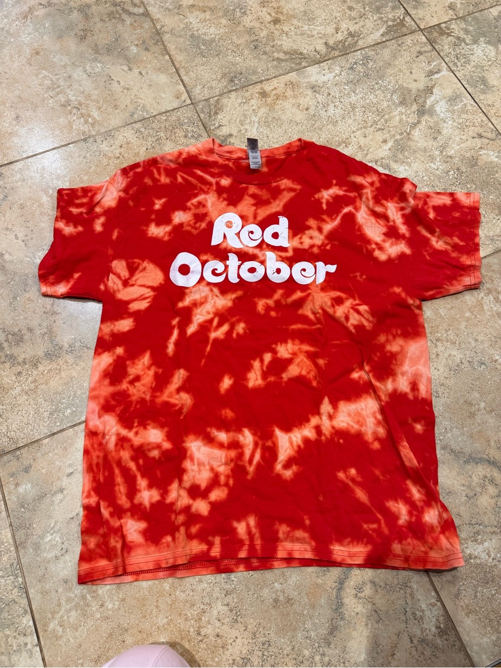 MLB Red Tie-Dye Philadelphia Phillies 'Red October' Short Sleeve Tee sz L